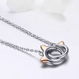 925 Sterling Silver Necklace, Length 38-45cm, Pendant 1.2*1cm, for Women