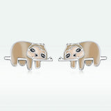 925 Sterling Silver Enamel Oxidized Earrings for Women, 0.7*1.2cm