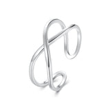 925 Sterling Silver Oxidized 0.7cm Ring for Women