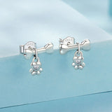 925 Sterling Silver Earrings with Pavé Setting CZ in Oxidized Silver