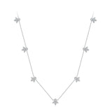 925 Sterling Silver Moissanite 0.25 Carat Necklace with Pavé Setting for Women