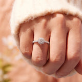 925 Sterling Silver Moissanite 0.5 Carat Ring for Women - Size 6