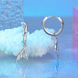 925 Sterling Silver Earrings with Nano Opal Stone and CZ in White Gold Finish