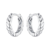 925 Sterling Silver Plated White Gold Earrings for Women - Size 11*3mm