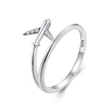 925 Sterling Silver Ring with Pavé Setting CZ, Size 6.0, Oxidized Finish for Women
