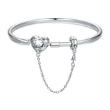 925 Sterling Silver Bracelet with Pavé Setting CZ, Size 17.0 for Women