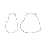 925 Sterling Silver Earrings with White Gold Plating - 27mm for Women