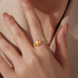 925 Sterling Silver Enamel Gold-Plated Ring for Women