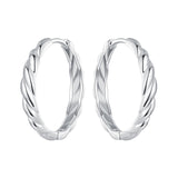 925 Sterling Silver Plated White Gold Earrings for Women - Size 11*3mm
