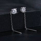 925 Sterling Silver 4.0 Carat Moissanite Earrings for Women