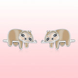 925 Sterling Silver Enamel Oxidized Earrings for Women, 0.7*1.2cm