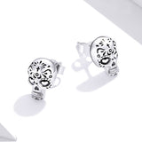 S925 Oxidized Silver Earrings Size 1*0.7cm for Women