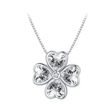 S925 Sterling Silver Pendant Necklace with Pavé Setting CZ in Platinum for Women