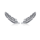 925 Sterling Silver Earrings - Oxidized Silver - 2.4cm x 0.7cm - Women