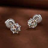 S925 Silver 0.5 Carat Moissanite Earrings 6.0mm for Women