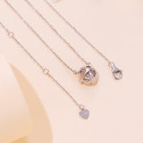 925 Sterling Silver Moissanite 1.0 Carat Necklace with Pavé Setting for Women