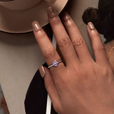 S925 Sterling Silver Enamel Plated Platinum Ring