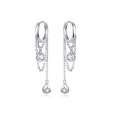 925 Platinum Plated Pavé Setting CZ Earrings