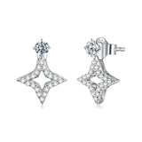 925 Sterling Silver Moissanite 0.1ct Earrings for Women