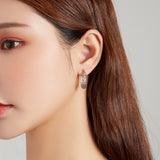 925 Sterling Silver Earrings 2.3*0.4cm Oxidized Silver for Women