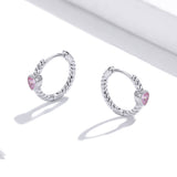 925 Sterling Silver CZ Earrings with Pavé Setting 1.3cm for Women