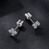 925 Sterling Silver Plated White Gold Moissanite Necklace 0.15cm for Women