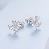 925 Sterling Silver White Gold Plated 0.7cm Earrings for Women