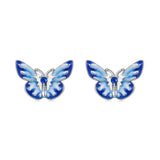 925 Sterling Silver Enamel Pavé Cz Earrings for Women