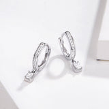 925 Sterling Silver 1.7cm Pavé Setting CZ Earrings