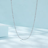 925 Sterling Silver Plated Platinum Necklace 400+50mm for Women