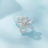 925 Sterling Silver Earrings with White Gold Plating, 0.9x1.2cm for Women