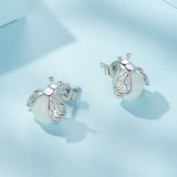 925 Sterling Silver Luminous Stone Earrings