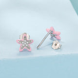 925 Sterling Silver Enamel CZ Earrings for Women