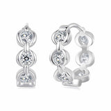 925 Sterling Silver 0.25 Carat Moissanite Hoop Earrings for Women