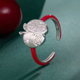 925 Sterling Silver Enamel Pavé CZ Ring for Women Size 1.3 cm