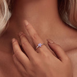 S925 Sterling Silver Enamel Plated Platinum Ring