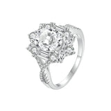 925 Sterling Silver 2 Carat Moissanite Ring in White Gold Plating - Size 8 for Women