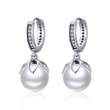 925 Sterling Silver Earrings with Quality Shell Pearl and CZ for Women