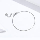 925 Sterling Silver Adjustable Platinum Plated Bracelet for Women