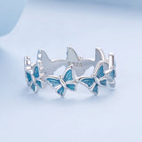 925 Sterling Silver Enamel Ring Size 6 for Women