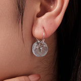 925 Sterling Silver Earrings with Nano Opal Stone and CZ in White Gold Plated, 2.8cm for Women
