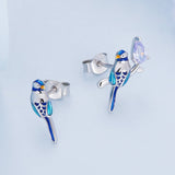 925 Sterling Silver Enamel Pavé CZ Earrings for Women