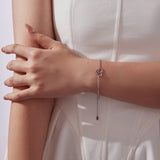 925 Sterling Silver Plated White Gold Bracelet 21cm for Women
