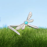 925 Sterling Silver Synthetic Turquoise Pendant 0.5*1.5cm for Women