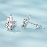 925 Sterling Silver Earrings with Pavé Setting CZ in Oxidized Silver - 1.0*0.7cm