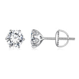925 Sterling Silver 6.5mm Moissanite Earrings for Women