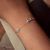 925 Sterling Silver & Plated White Gold Adjustable Bracelet for Women