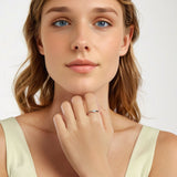 925 Sterling Silver Synthetic Turquoise Pavé CZ White Gold Plated Pendant 0.4x0.5cm for Women