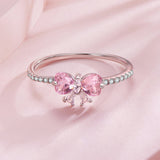 925 Sterling Silver Plated White Gold 0.65cm Pendant Ring Size 6 for Women