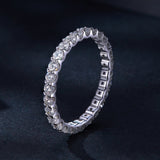 S925 Sterling Silver 2.0mm Moissanite Ring Size 9 for Women